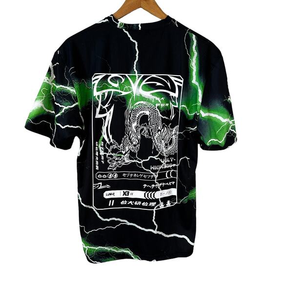 NWT Jaded London Men's Dragon Graphic Short Sleeve T Shirt Black Green Size XS - Picture 2 of 8